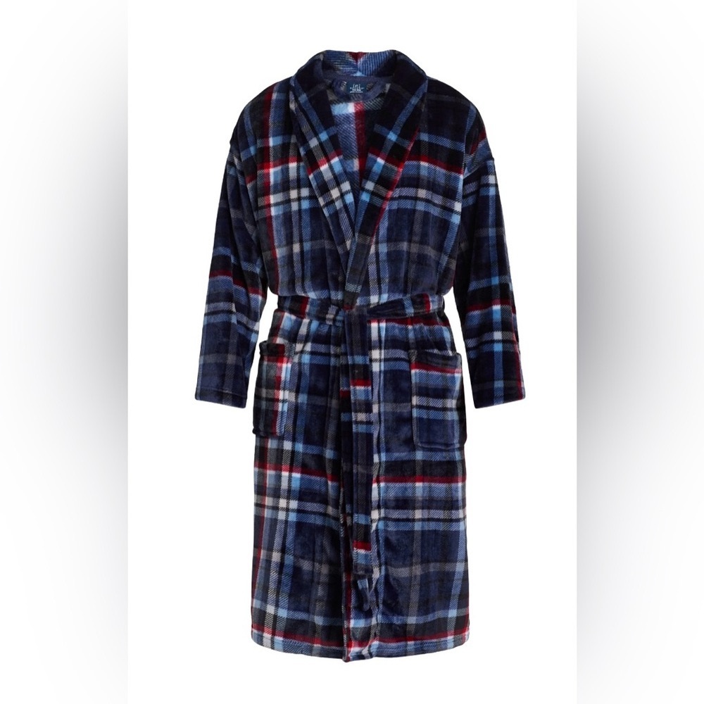 NEW💙George Ultra Plush Sleep Robe Navy Red White Blue Housecoat